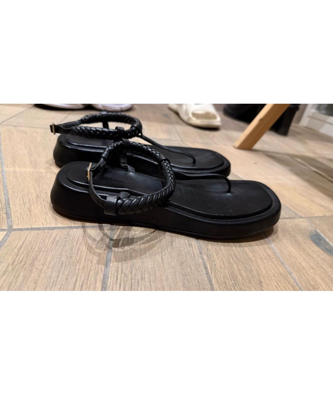 GIABORGHINI Черные кожаные босоножки, фото 7