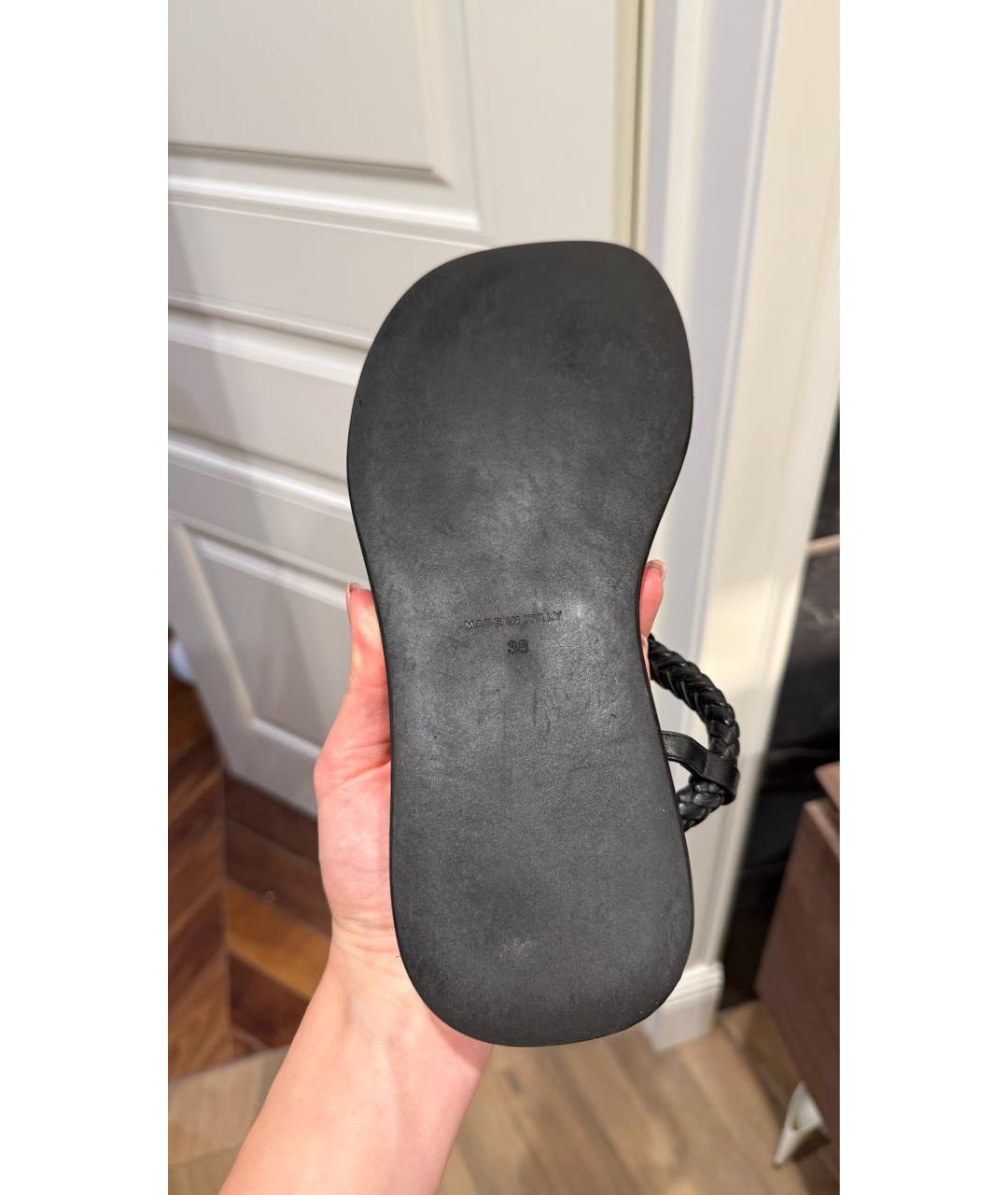 GIABORGHINI Черные кожаные босоножки, фото 6