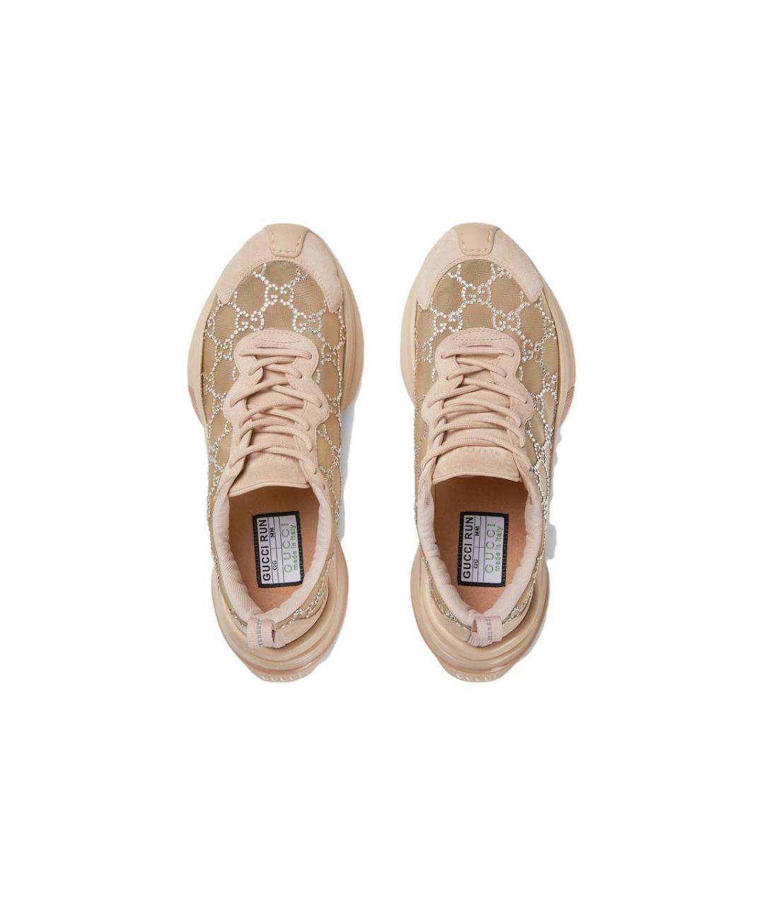 GUCCI Бежевые текстильные кроссовки, фото 4