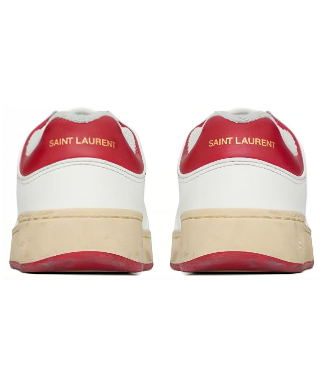 SAINT LAURENT Белые кожаные кеды, фото 4