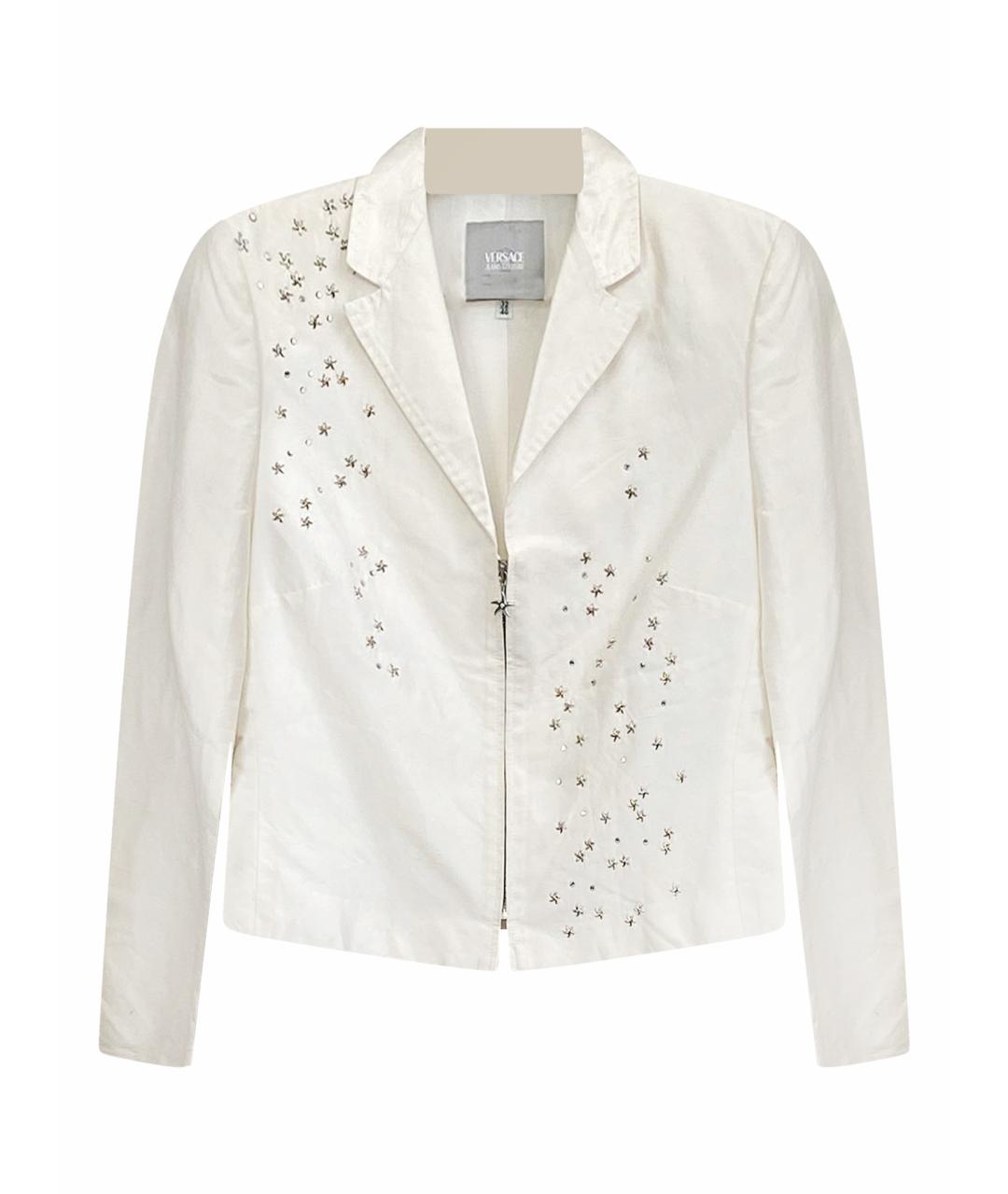 VERSACE JEANS COUTURE Белый шелковый жакет/пиджак, фото 1