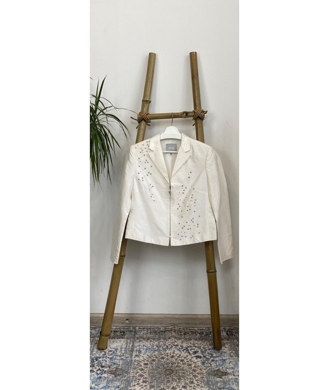 VERSACE JEANS COUTURE Белый шелковый жакет/пиджак, фото 2