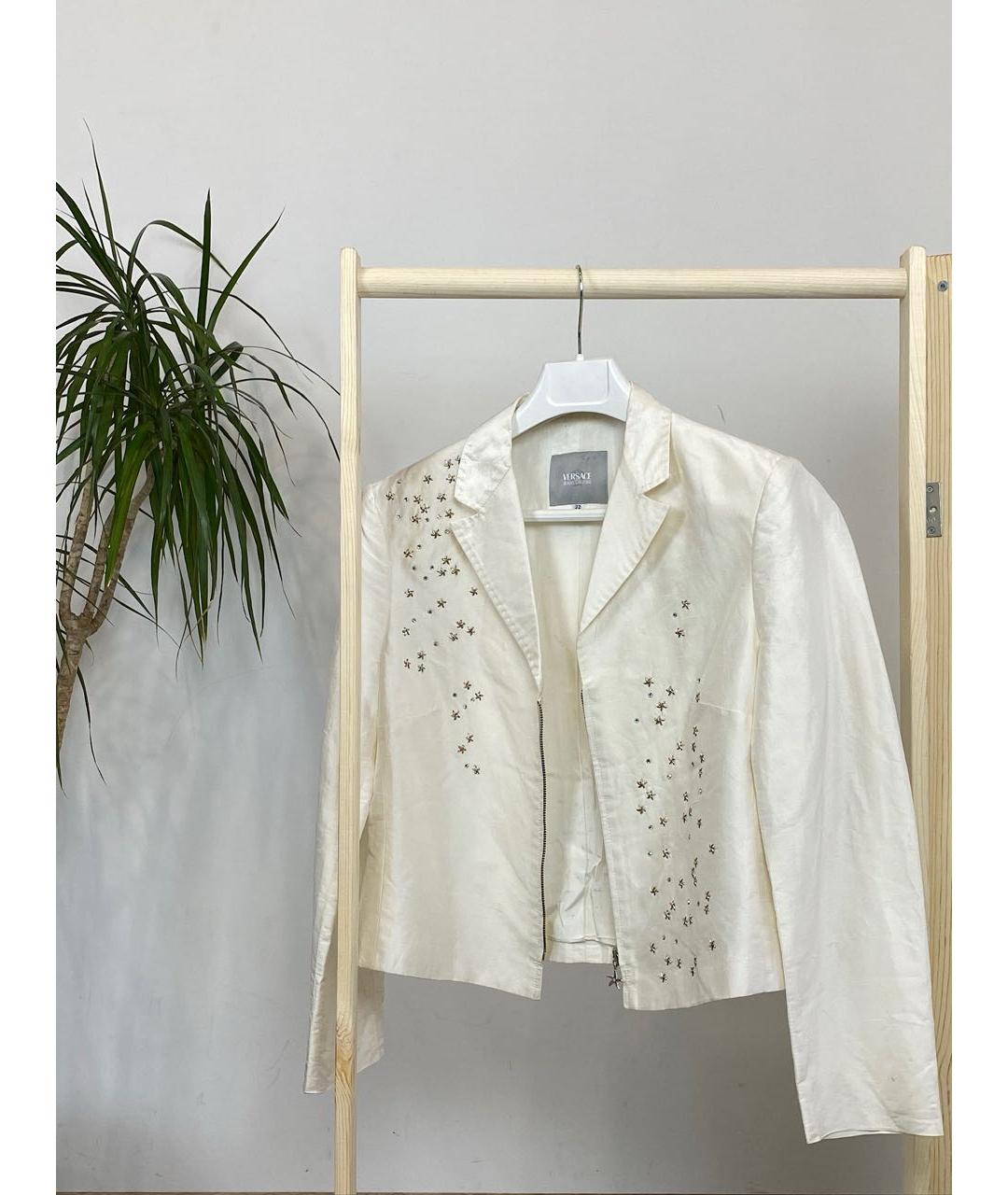 VERSACE JEANS COUTURE Белый шелковый жакет/пиджак, фото 7