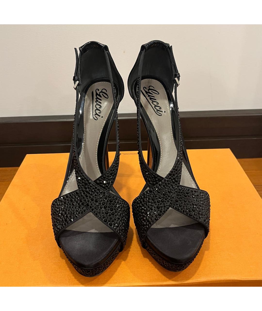 GUCCI Черные босоножки из лакированной кожи, фото 3