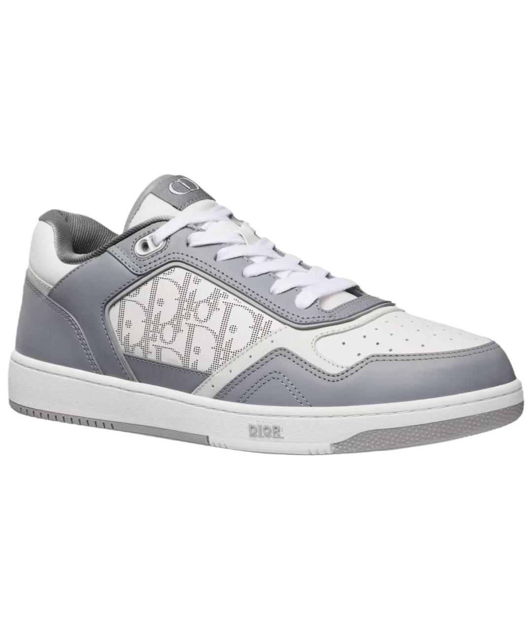 CHRISTIAN DIOR Серые кожаные низкие кроссовки / кеды, фото 3