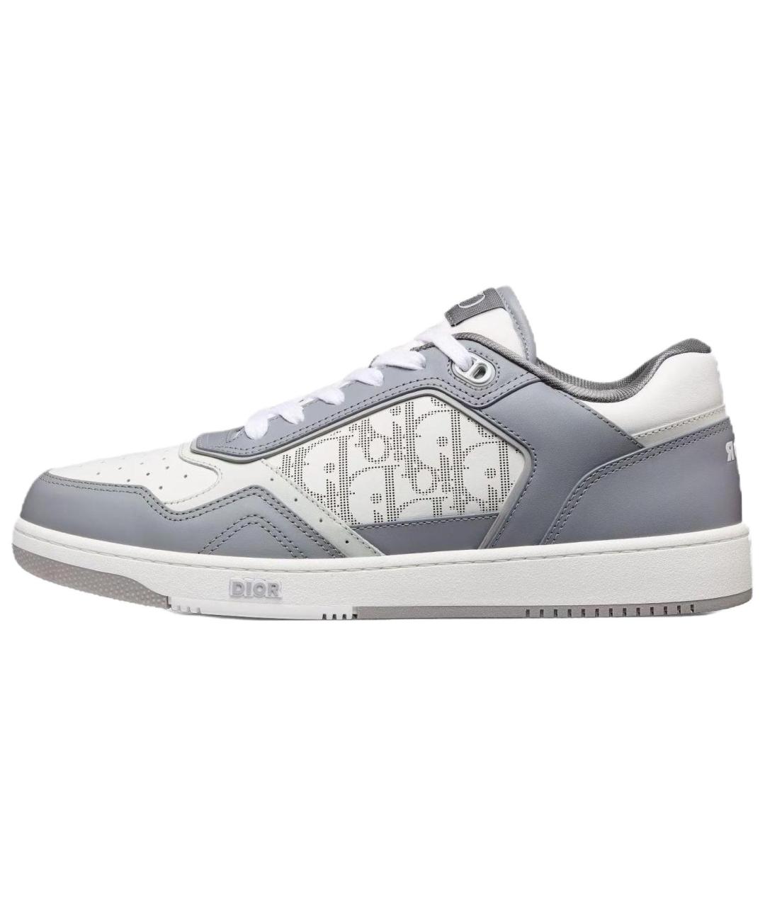 CHRISTIAN DIOR Серые кожаные низкие кроссовки / кеды, фото 2