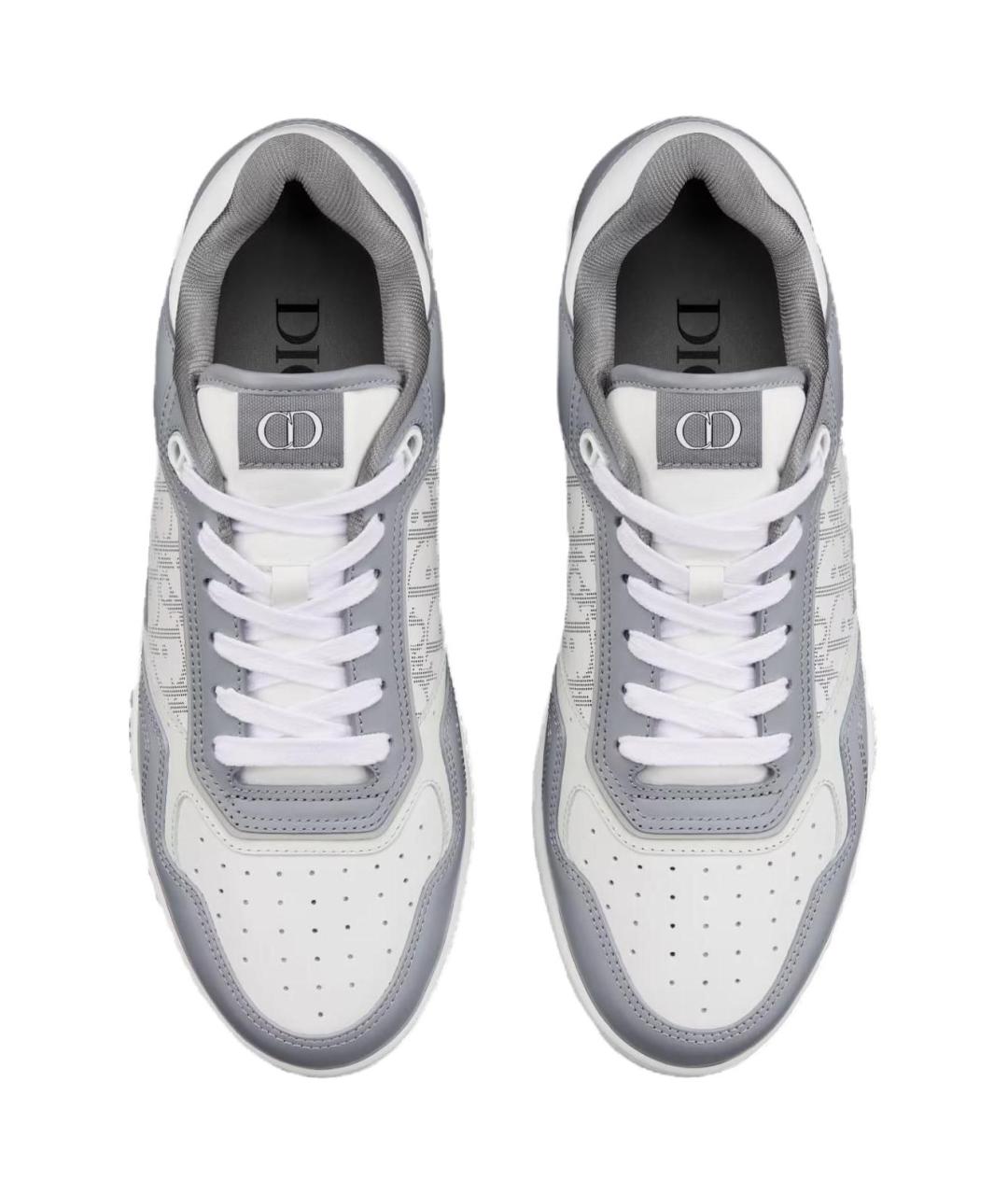 CHRISTIAN DIOR Серые кожаные низкие кроссовки / кеды, фото 4
