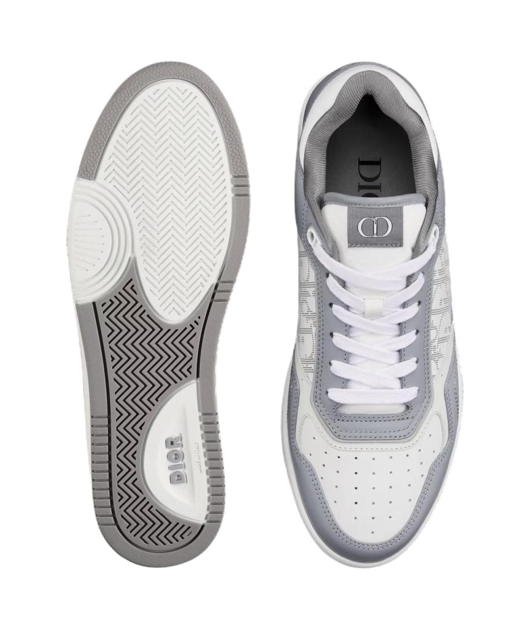 CHRISTIAN DIOR Серые кожаные низкие кроссовки / кеды, фото 5