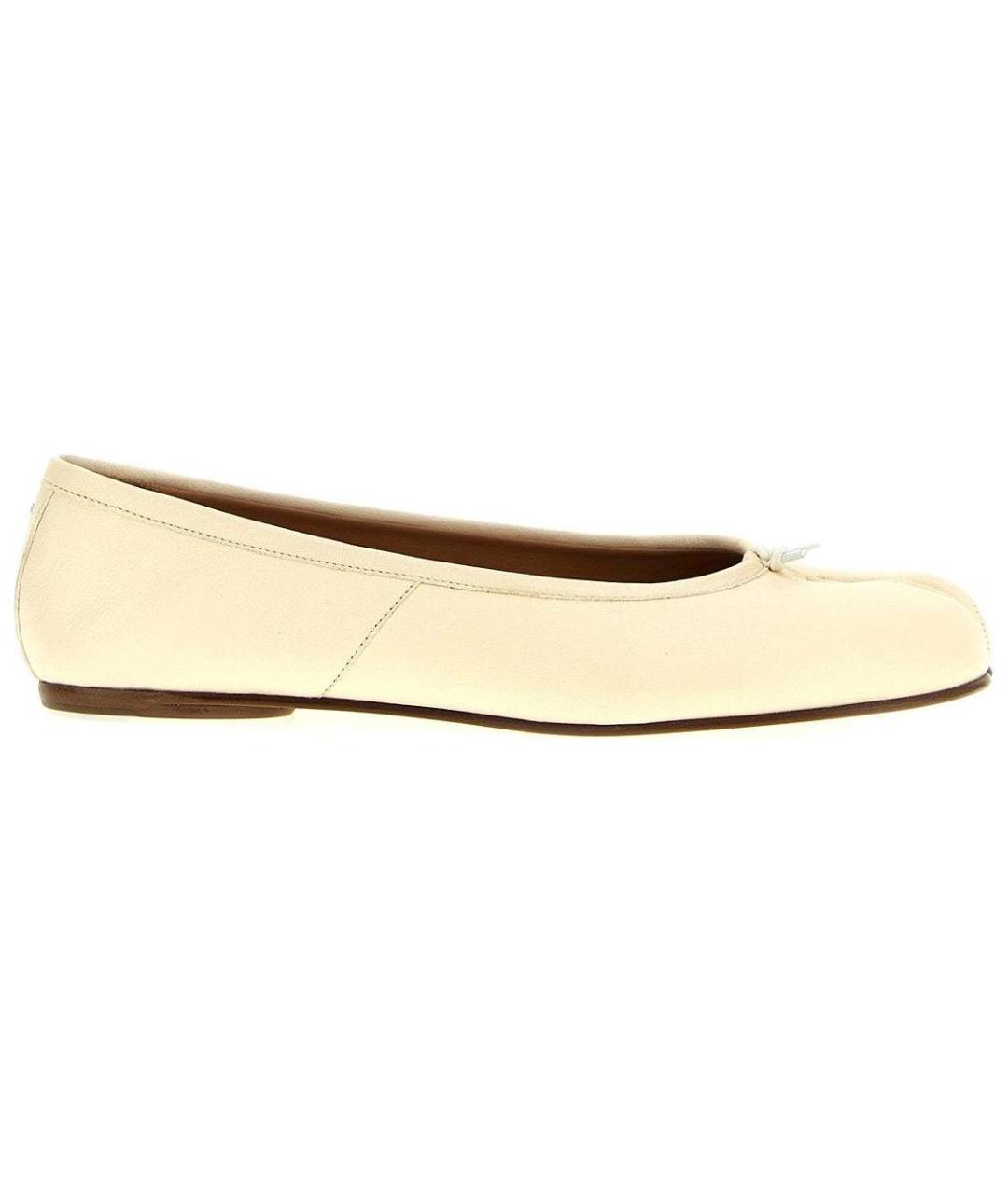 MAISON MARGIELA Бежевые кожаные балетки, фото 7