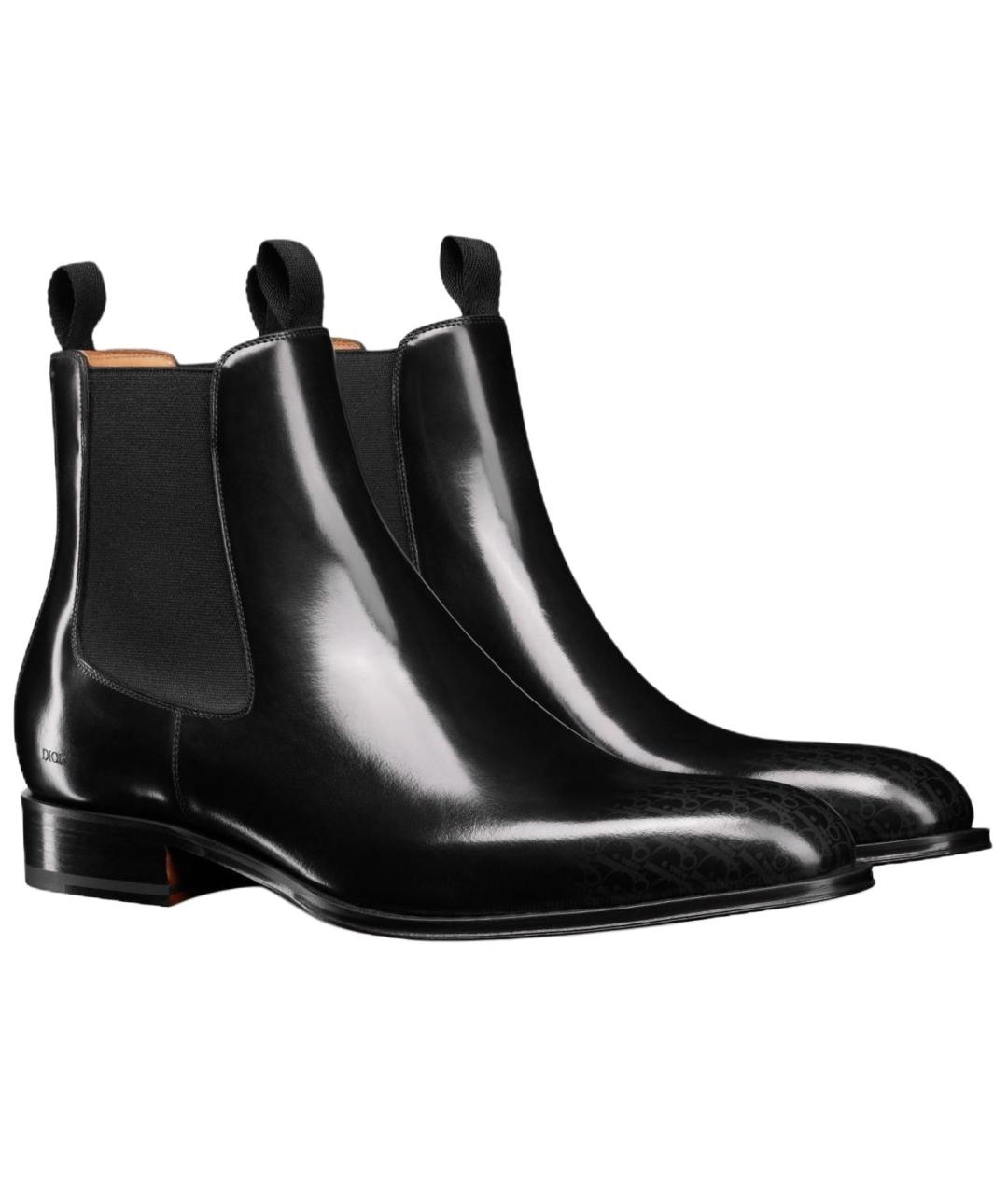 CHRISTIAN DIOR Черные кожаные низкие ботинки, фото 3