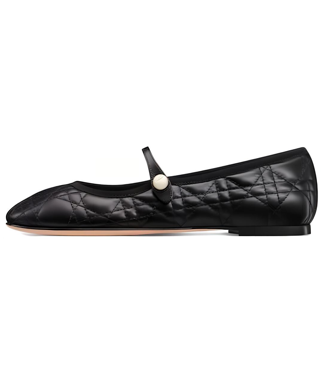 CHRISTIAN DIOR Черные кожаные балетки, фото 2