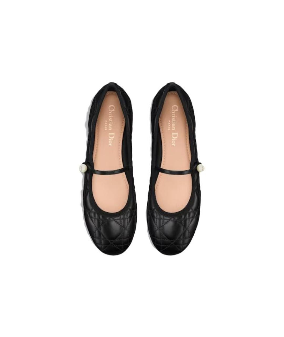 CHRISTIAN DIOR Черные кожаные балетки, фото 4