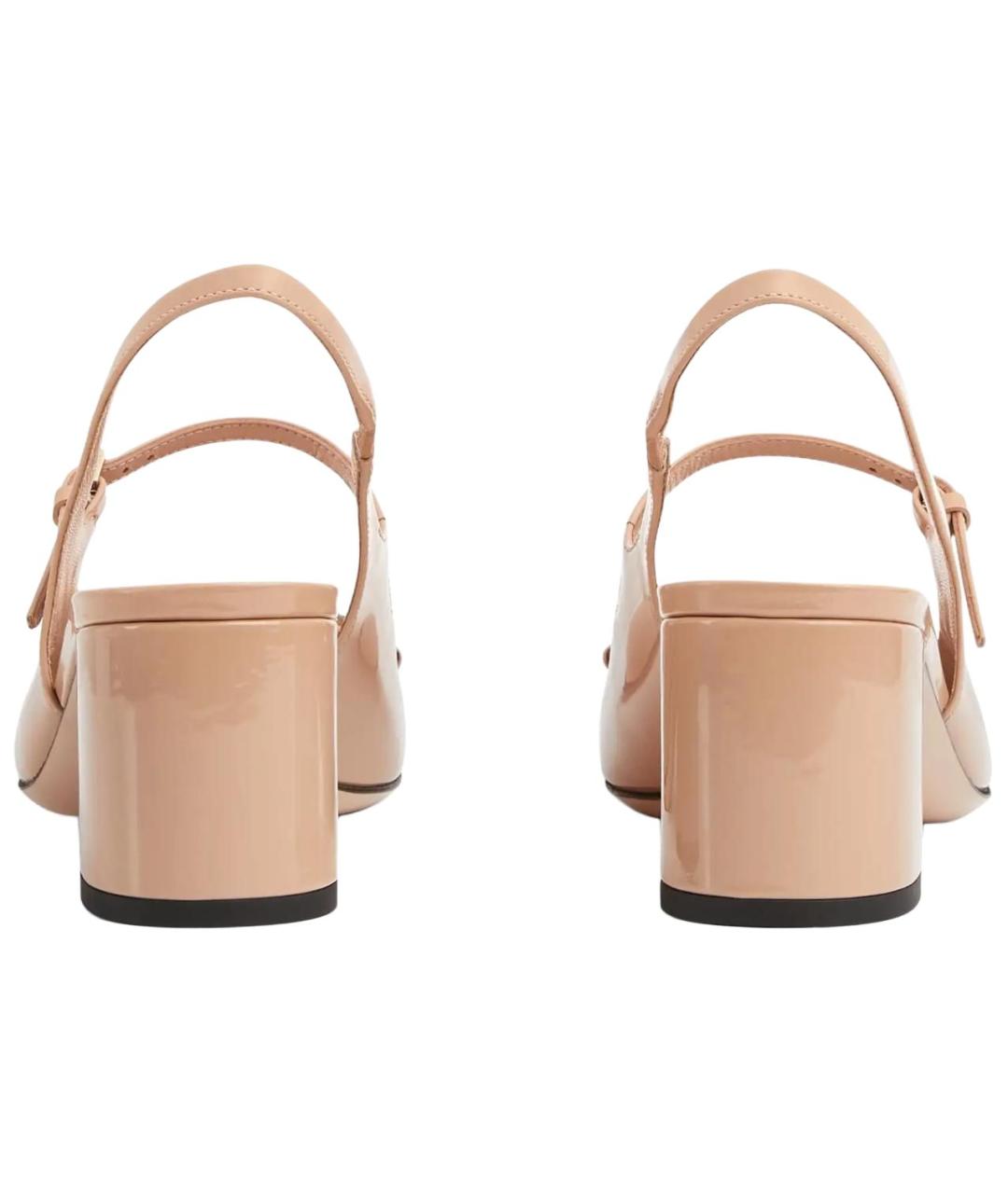 GUCCI Бежевые кожаные туфли, фото 5