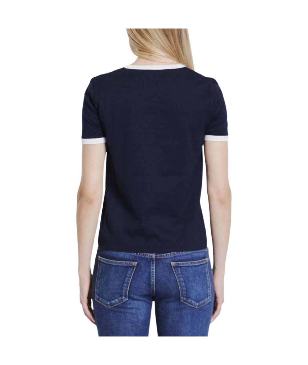 CELINE Темно-синяя хлопковая футболка, фото 4