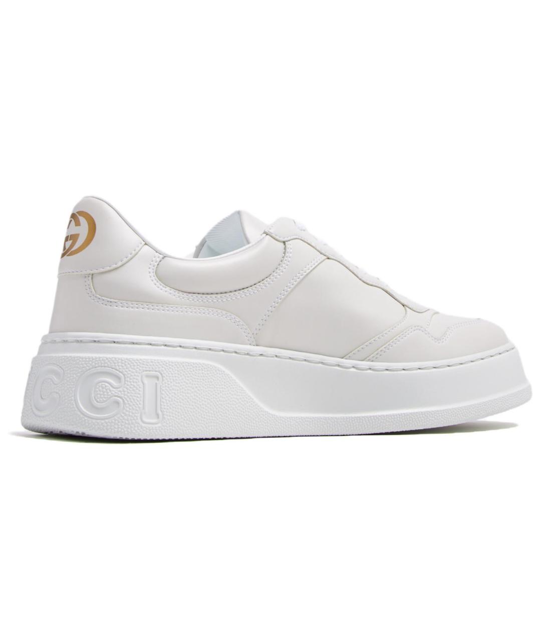 GUCCI Белые низкие кроссовки / кеды из искусственной кожи, фото 3