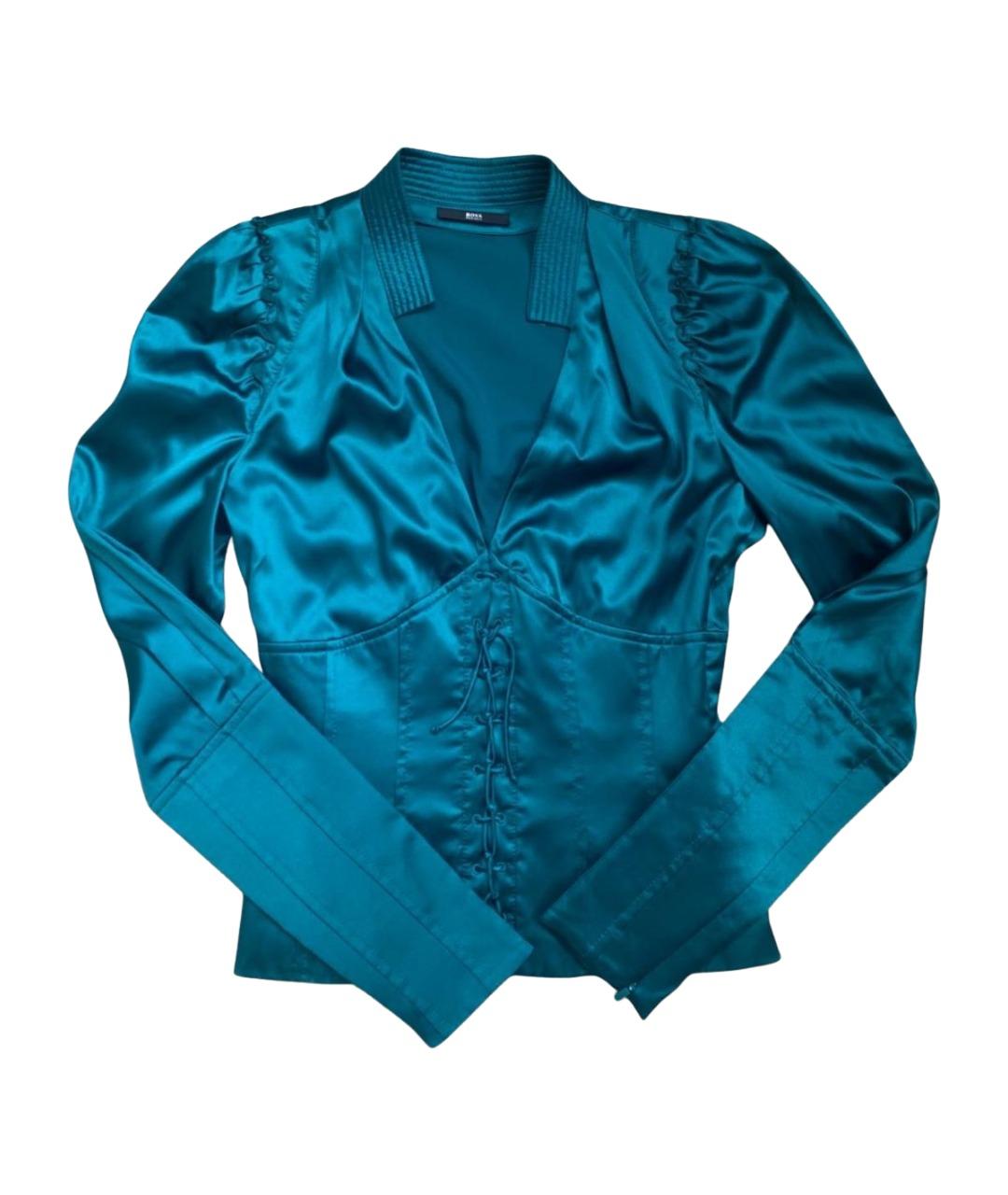 HUGO BOSS Зеленая шелковая блузы, фото 1