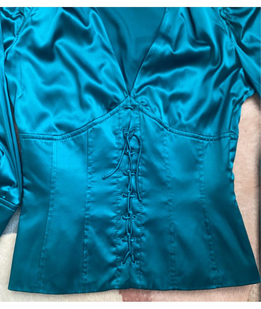 HUGO BOSS Зеленая шелковая блузы, фото 4