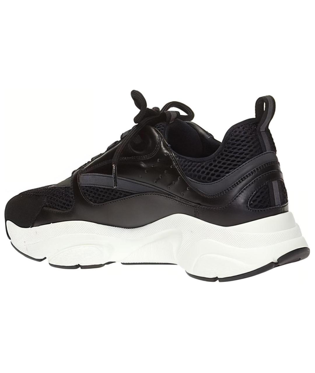 CHRISTIAN DIOR Черные кожаные высокие кроссовки / кеды, фото 4