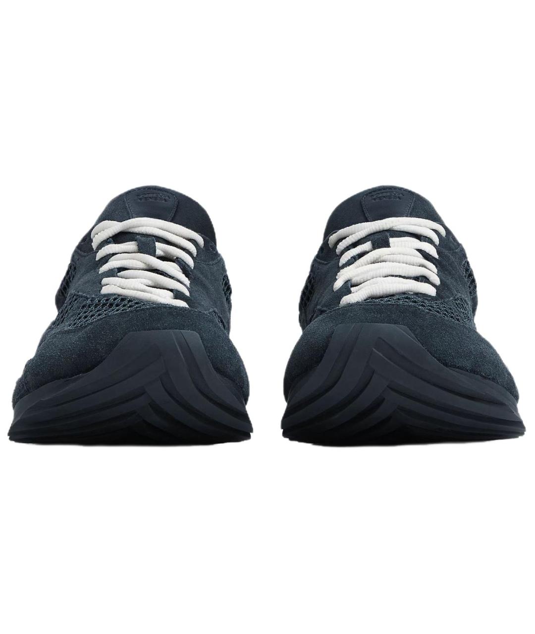 BOTTEGA VENETA Синие замшевые низкие кроссовки / кеды, фото 2