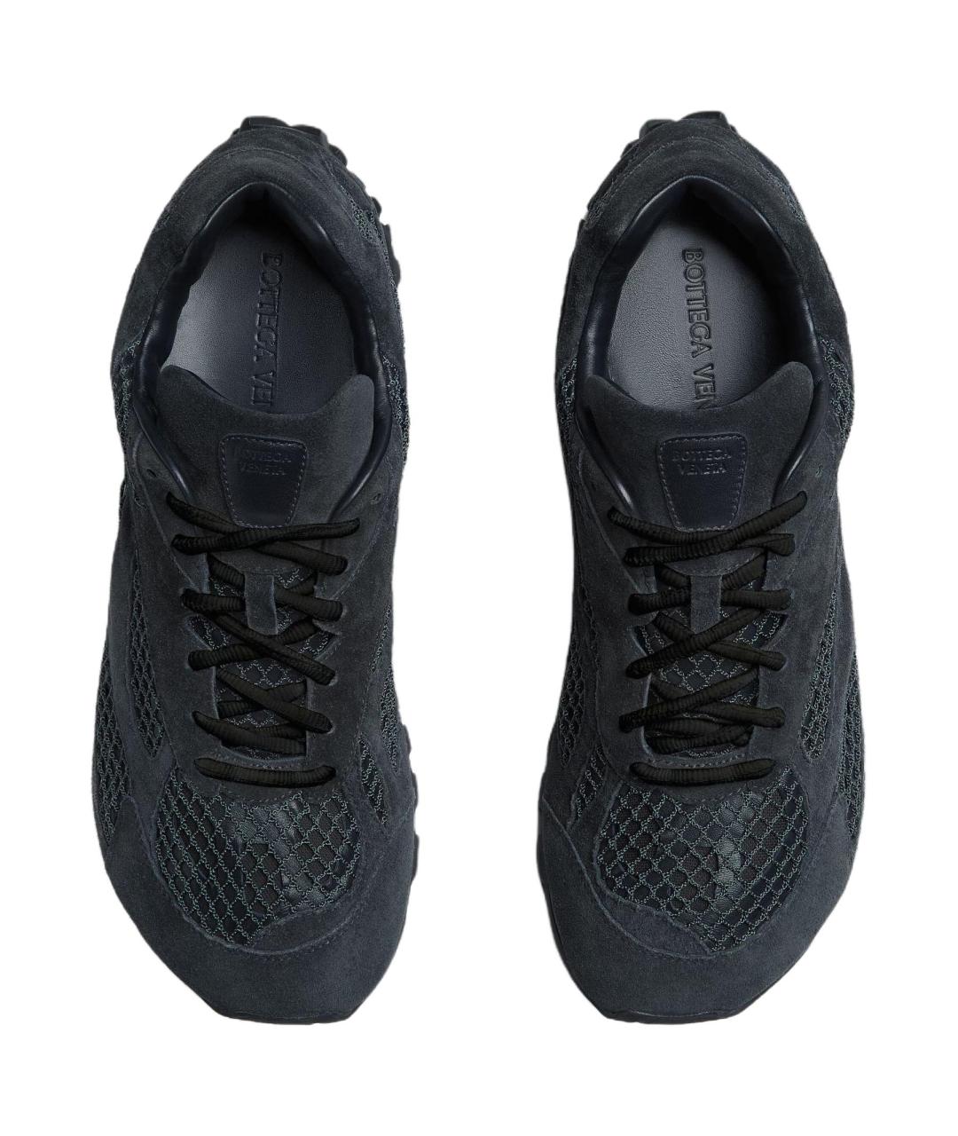 BOTTEGA VENETA Синие замшевые низкие кроссовки / кеды, фото 3