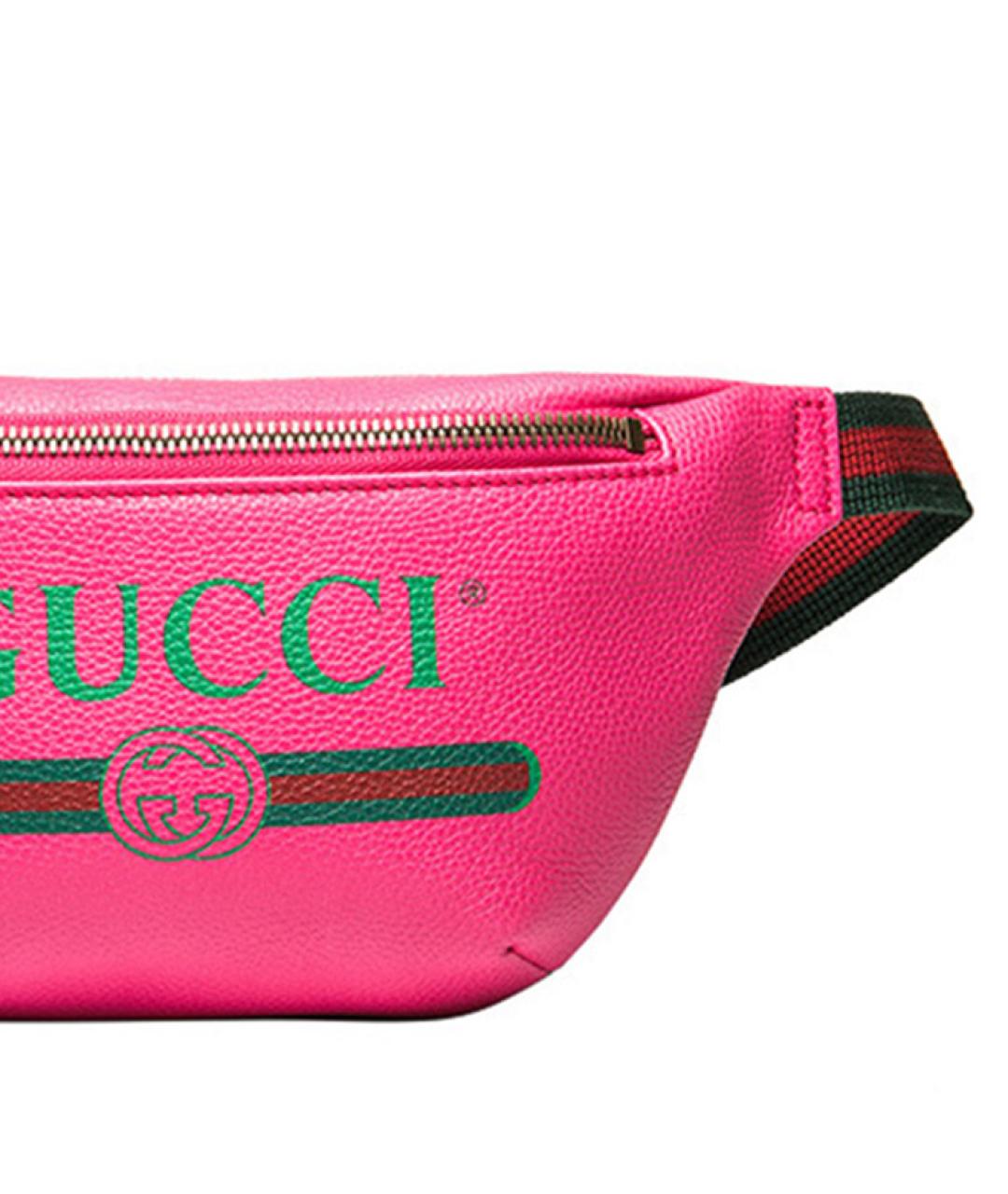 GUCCI Розовая кожаная поясная сумка, фото 6