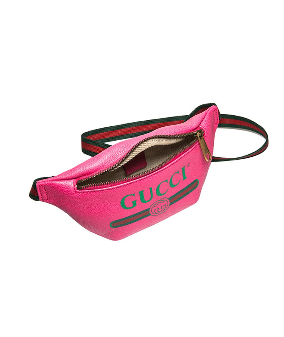 GUCCI Розовая кожаная поясная сумка, фото 4
