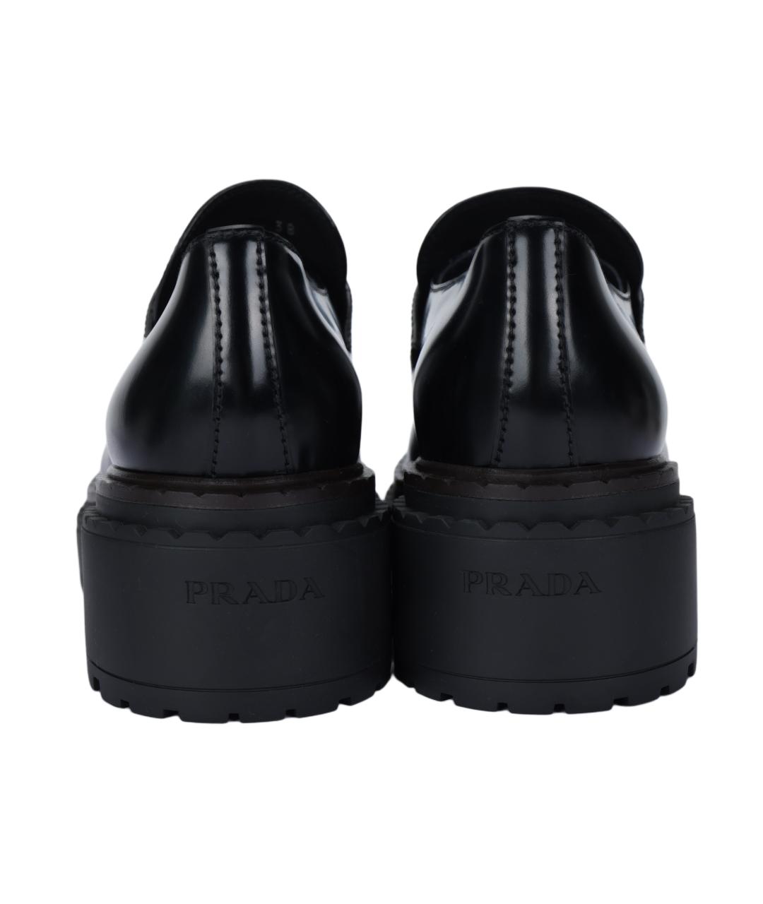 PRADA Черные кожаные лоферы, фото 4