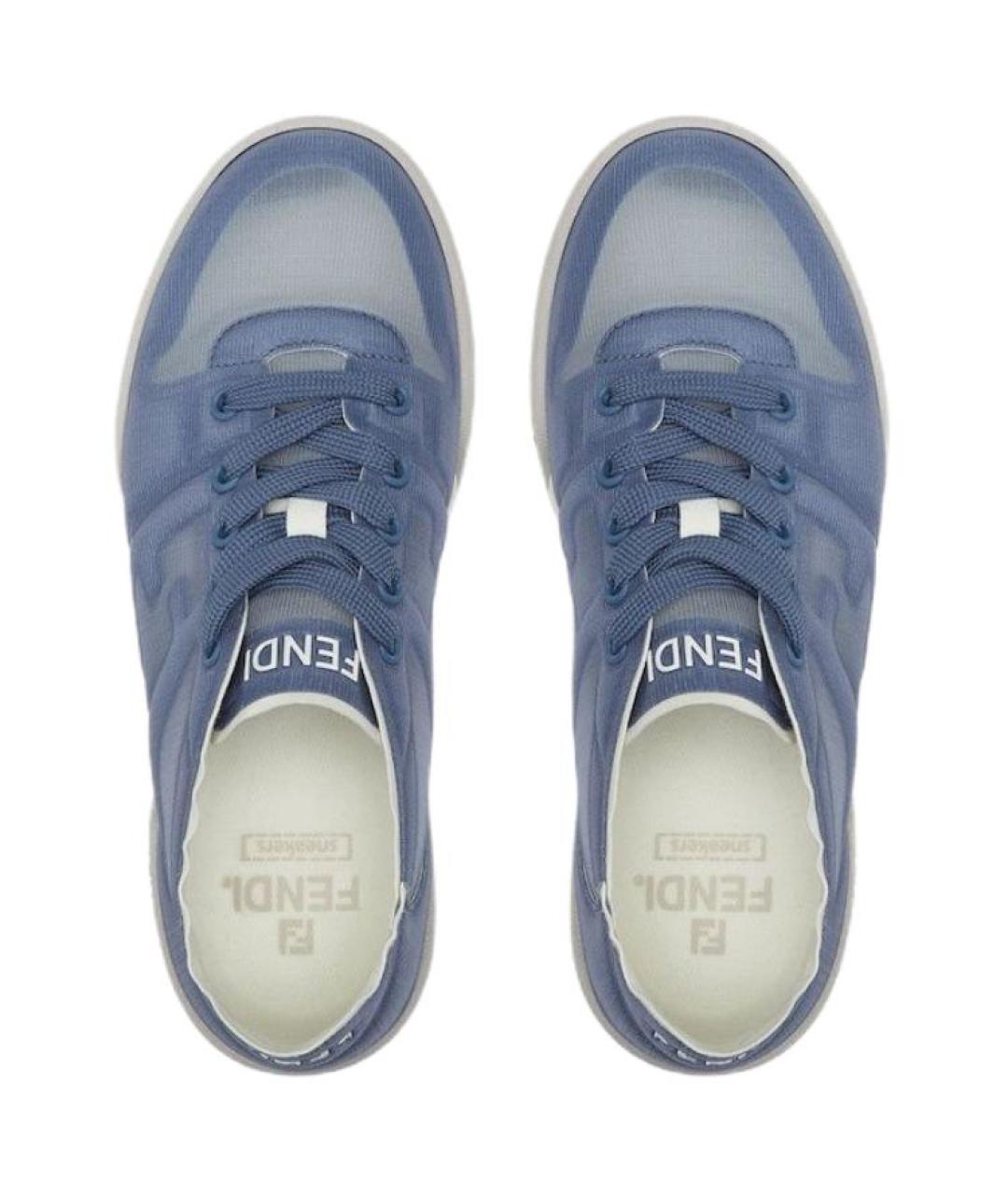 FENDI Голубые кроссовки, фото 4