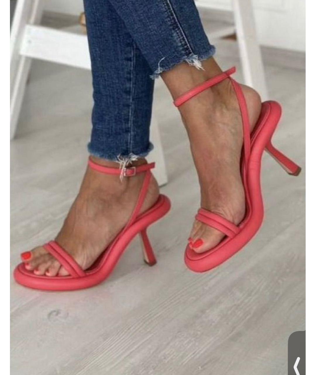 VIC MATIE Коралловые кожаные босоножки, фото 6