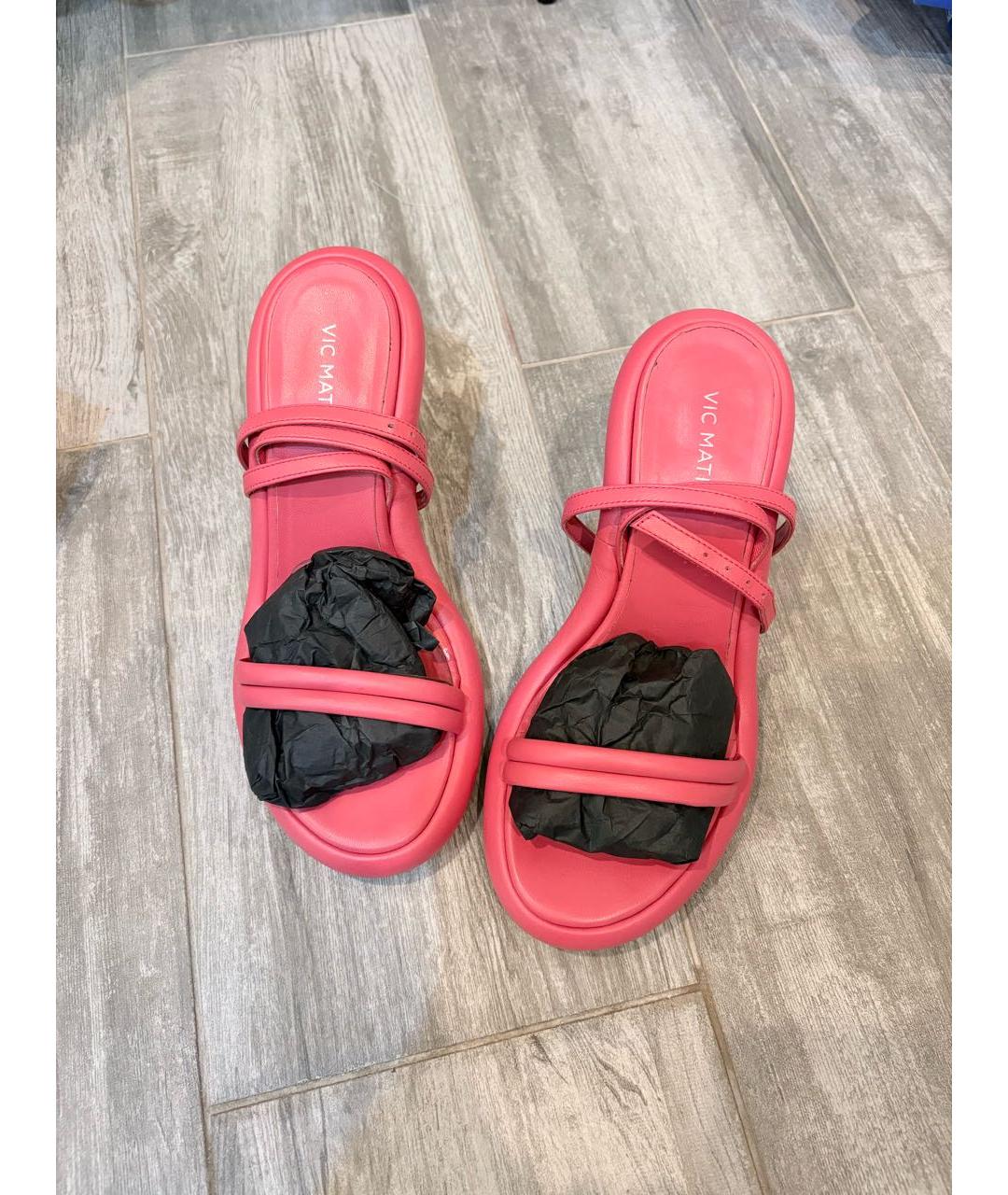 VIC MATIE Коралловые кожаные босоножки, фото 2