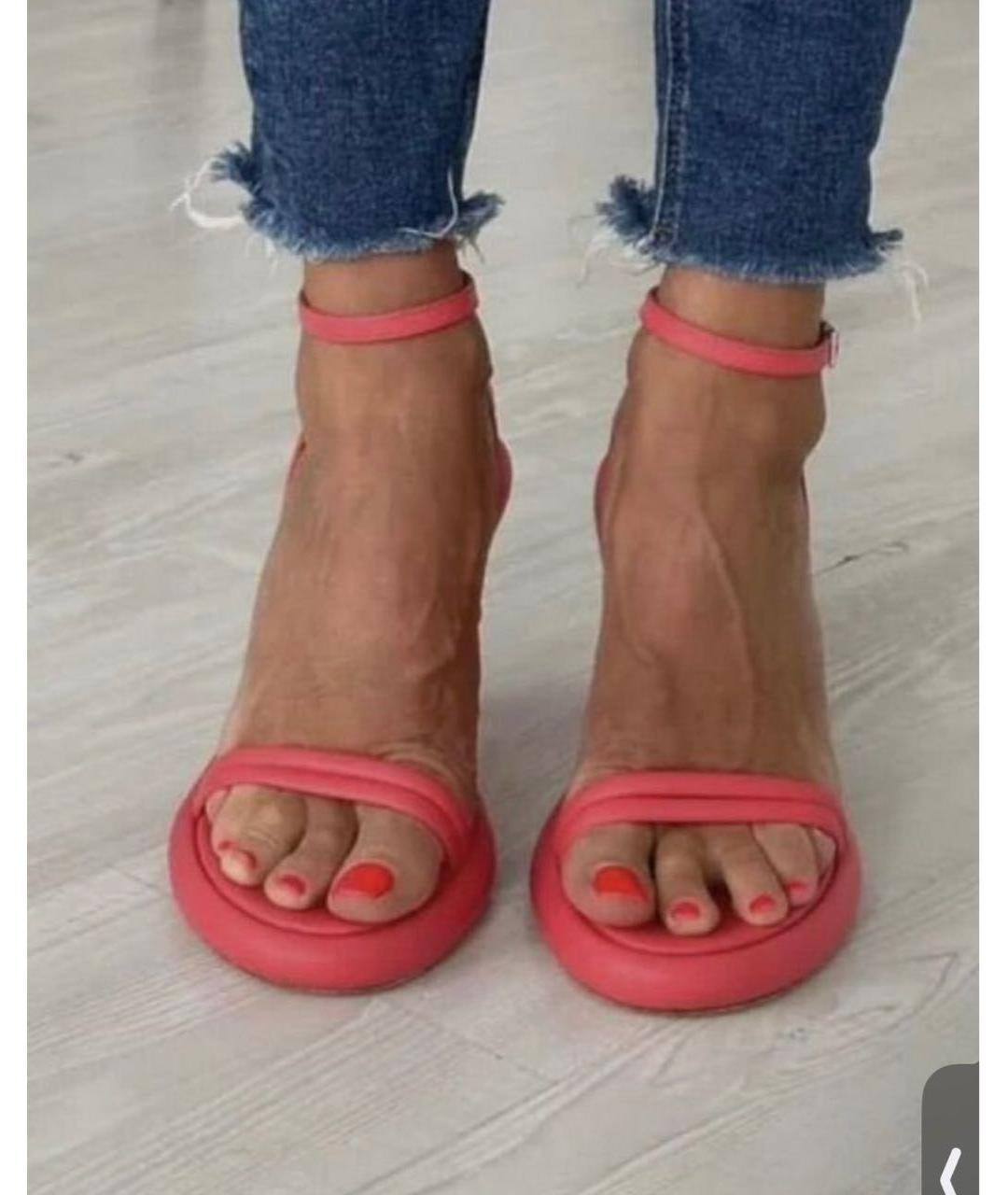 VIC MATIE Коралловые кожаные босоножки, фото 7