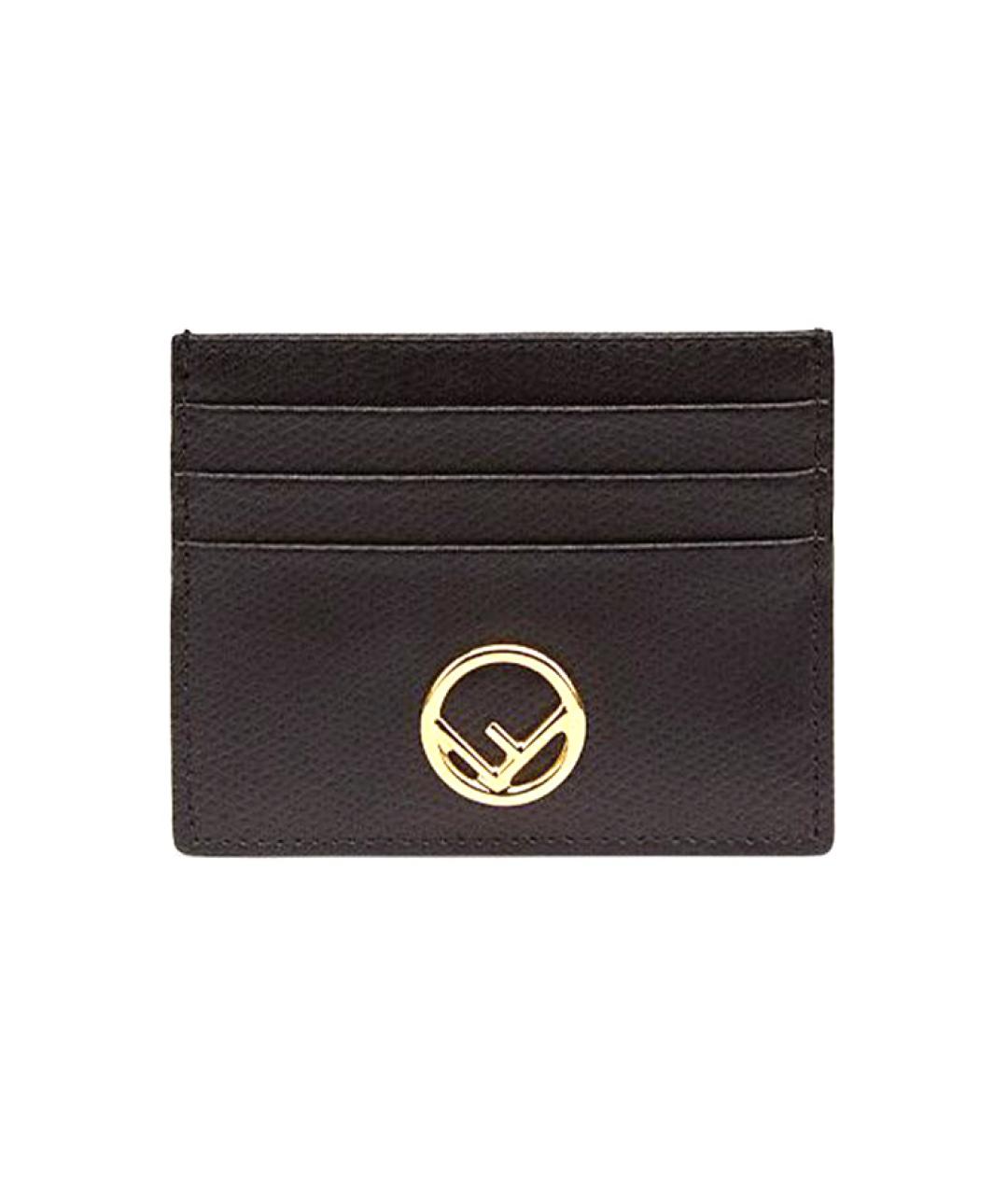 FENDI Черный кожаный кардхолдер, фото 1