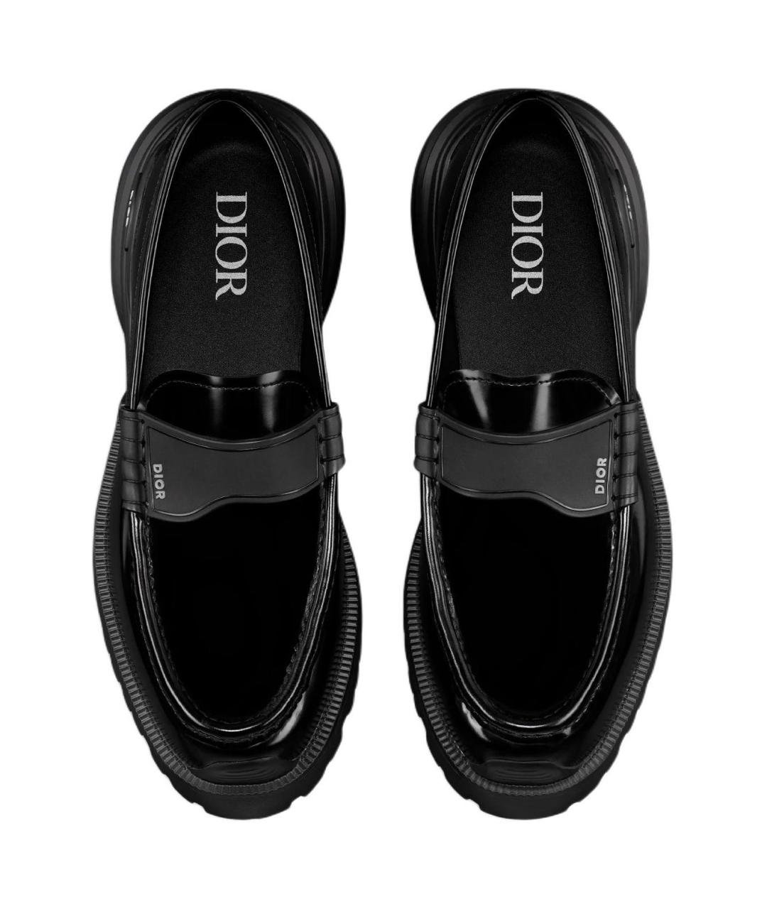 CHRISTIAN DIOR Черные кожаные лоферы, фото 4
