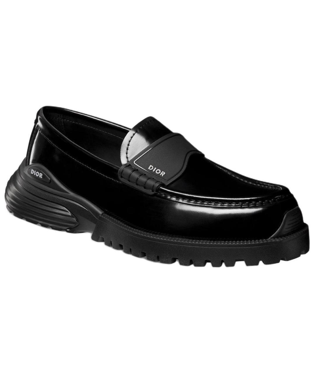 CHRISTIAN DIOR Черные кожаные лоферы, фото 3