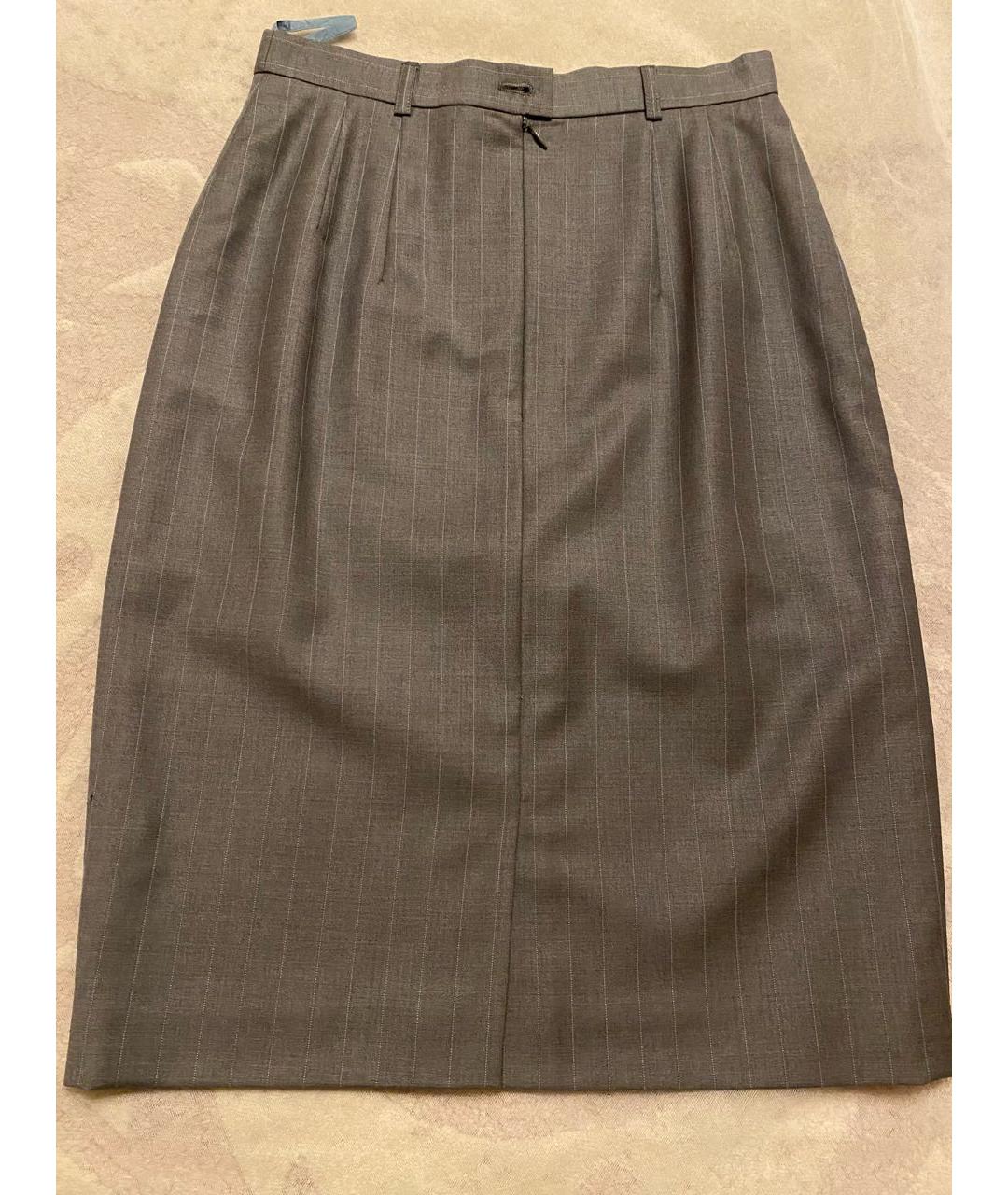 ESCADA Серая шерстяная юбка миди, фото 2