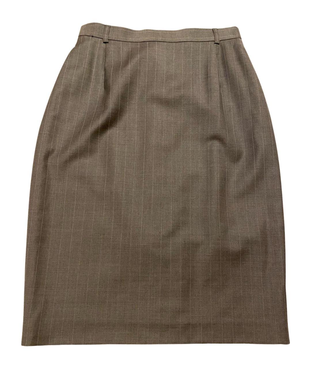 ESCADA Серая шерстяная юбка миди, фото 1