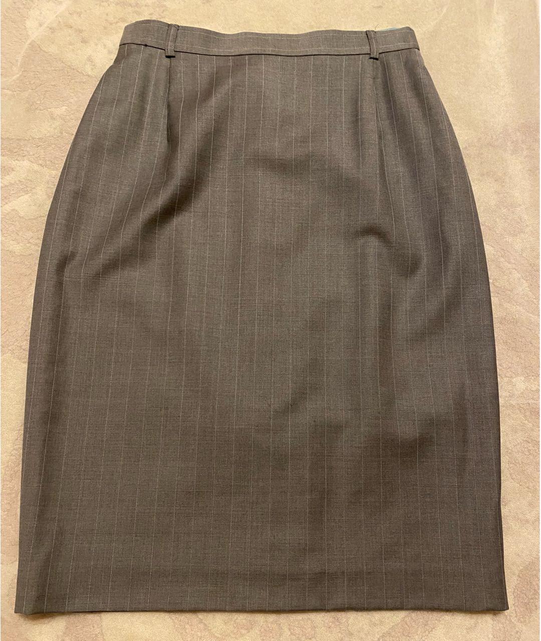 ESCADA Серая шерстяная юбка миди, фото 5