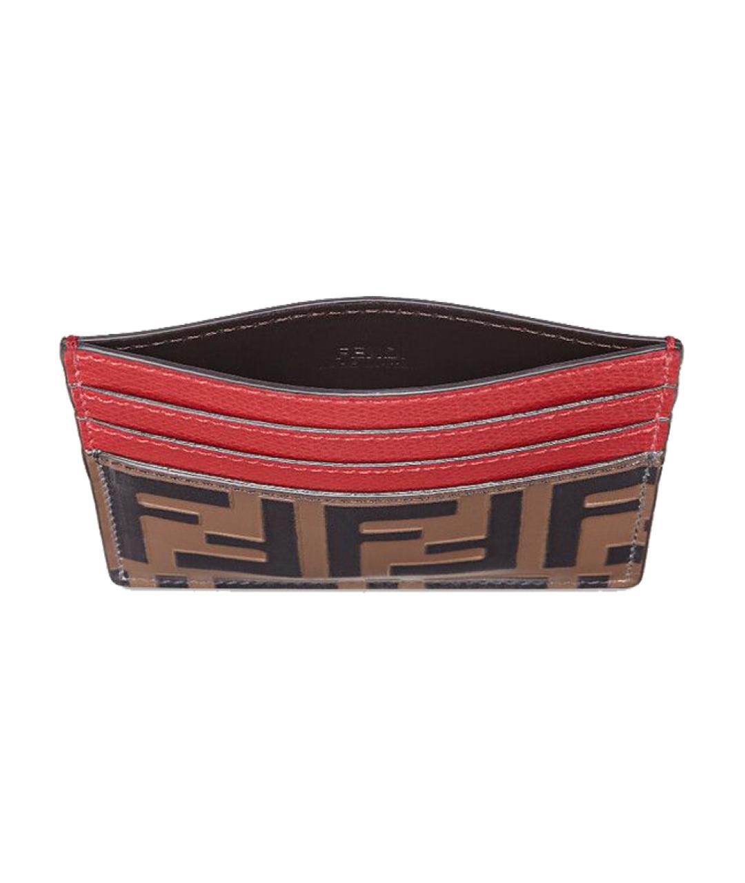 FENDI Красный кожаный кардхолдер, фото 3