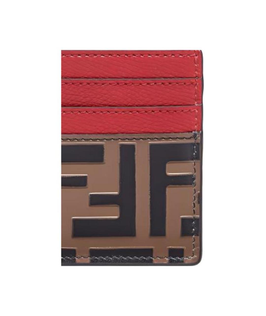 FENDI Красный кожаный кардхолдер, фото 4