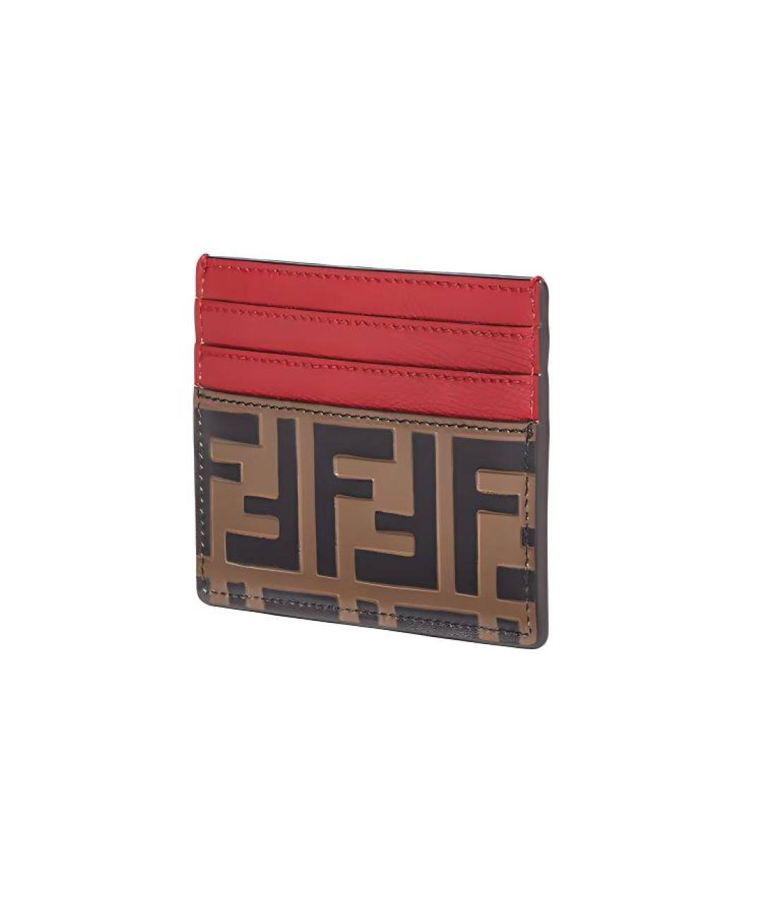 FENDI Красный кожаный кардхолдер, фото 2