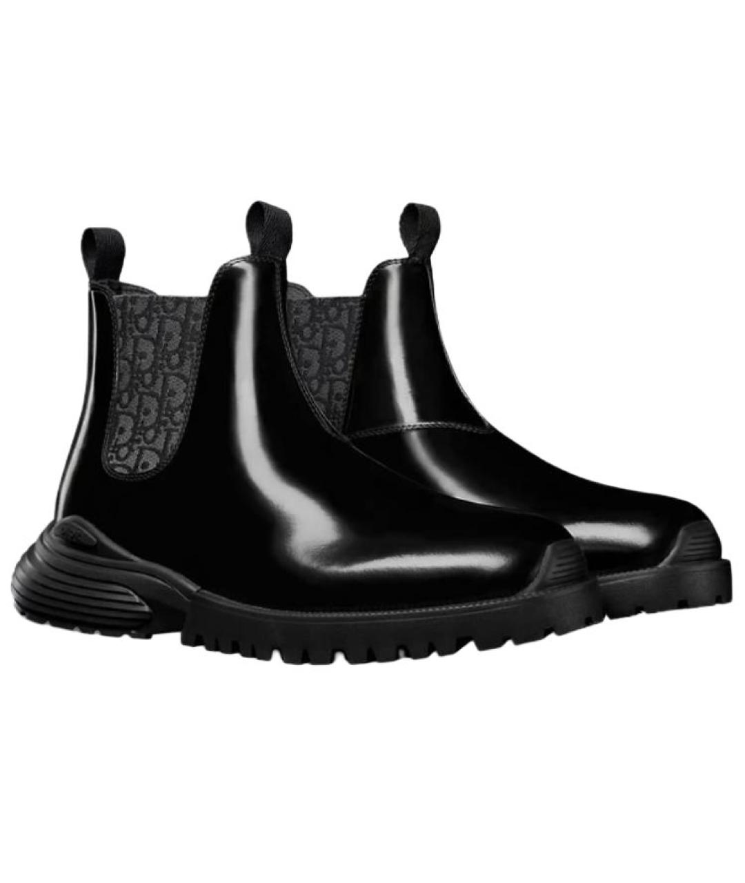 CHRISTIAN DIOR Черные кожаные низкие ботинки, фото 3