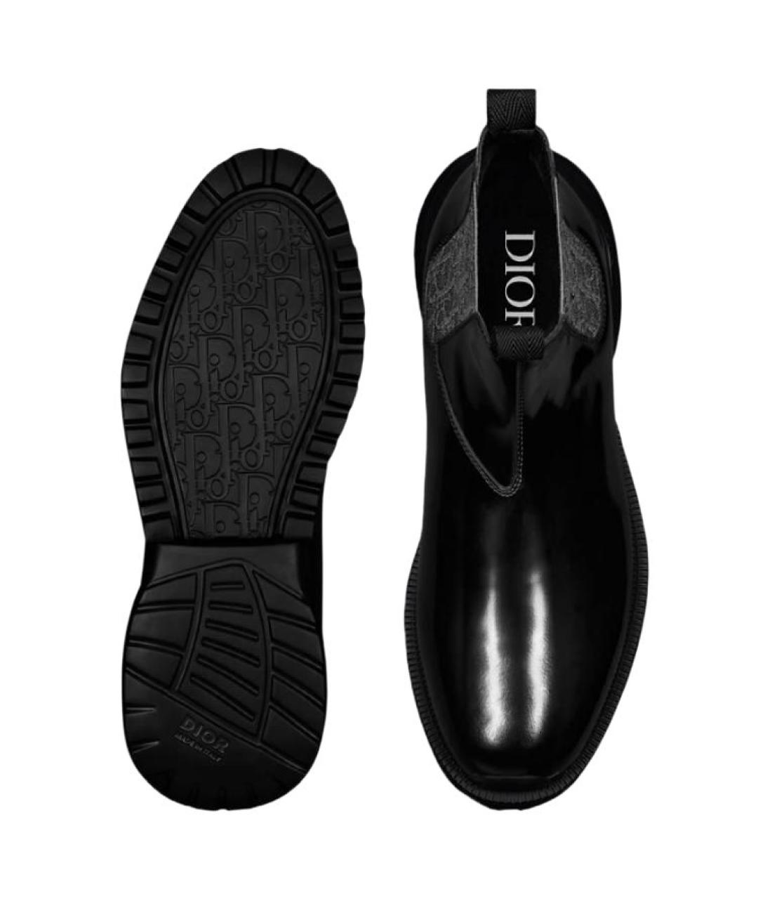 CHRISTIAN DIOR Черные кожаные низкие ботинки, фото 5