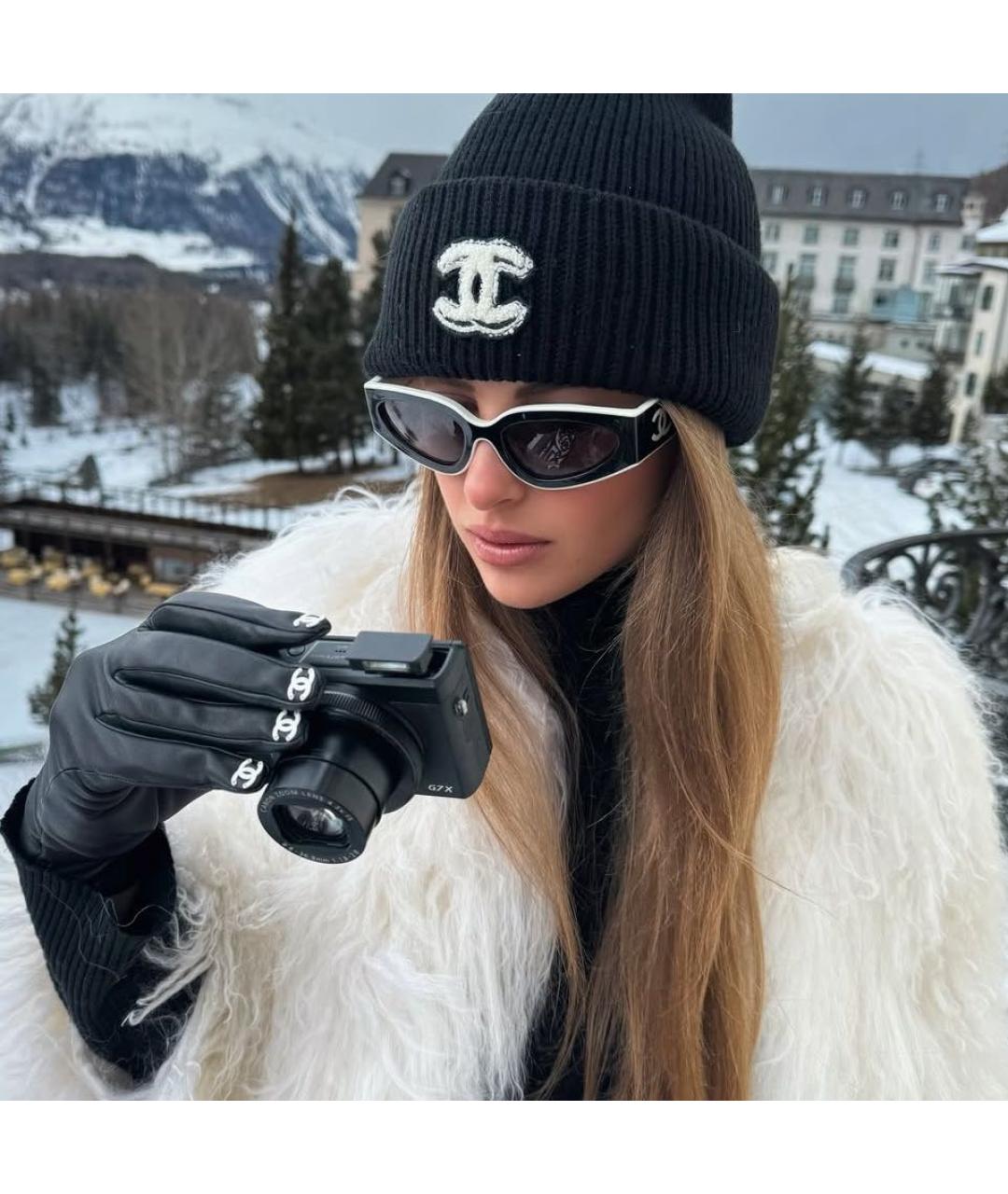 CHANEL Черные кожаные перчатки, фото 3