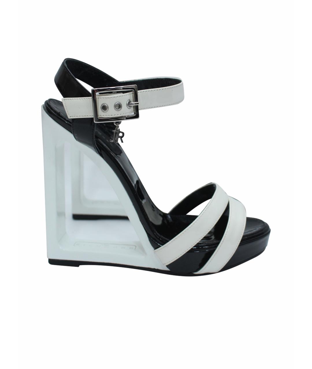 JOHN RICHMOND Черные кожаные босоножки, фото 11