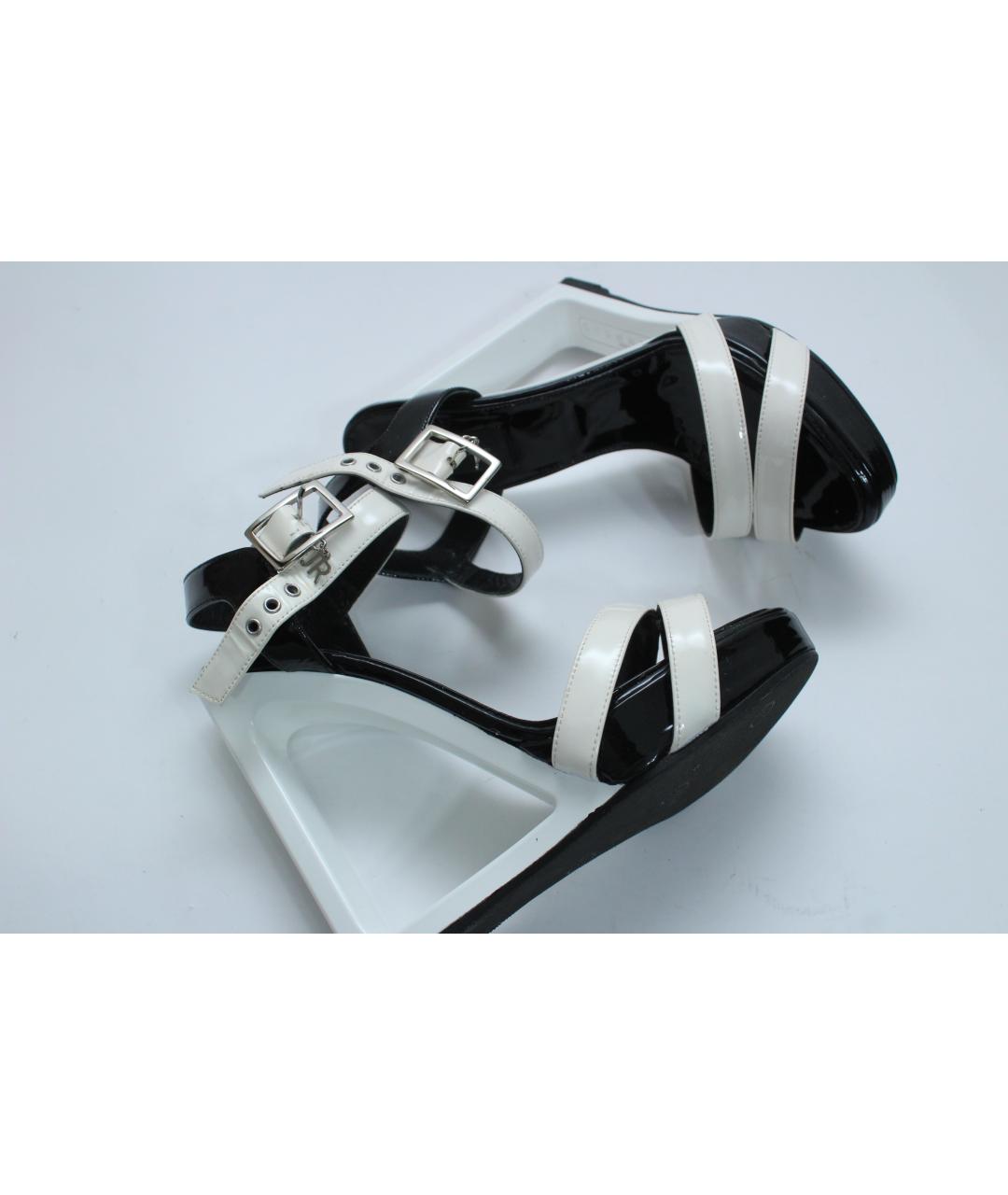 JOHN RICHMOND Черные кожаные босоножки, фото 9