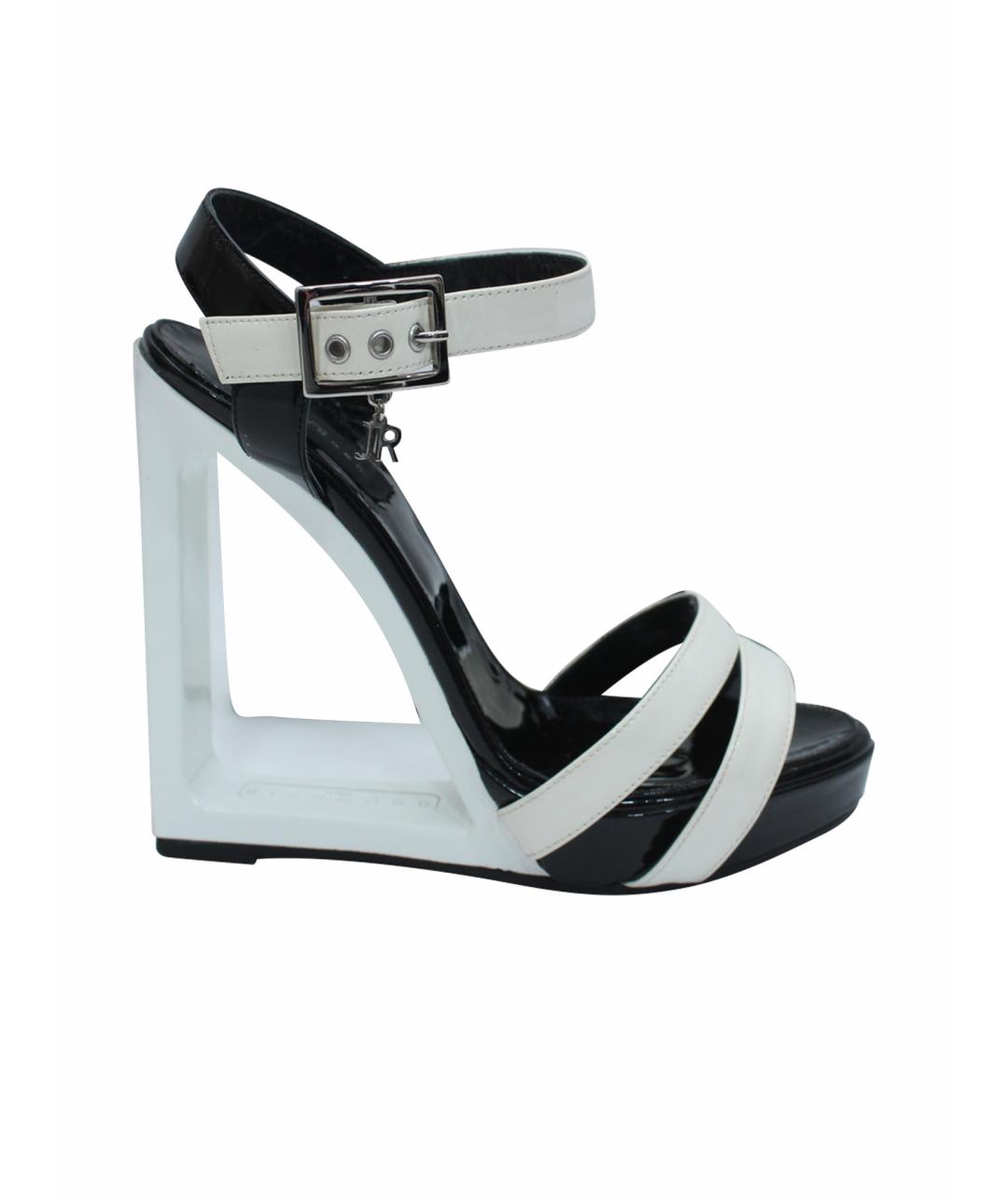 JOHN RICHMOND Черные кожаные босоножки, фото 1