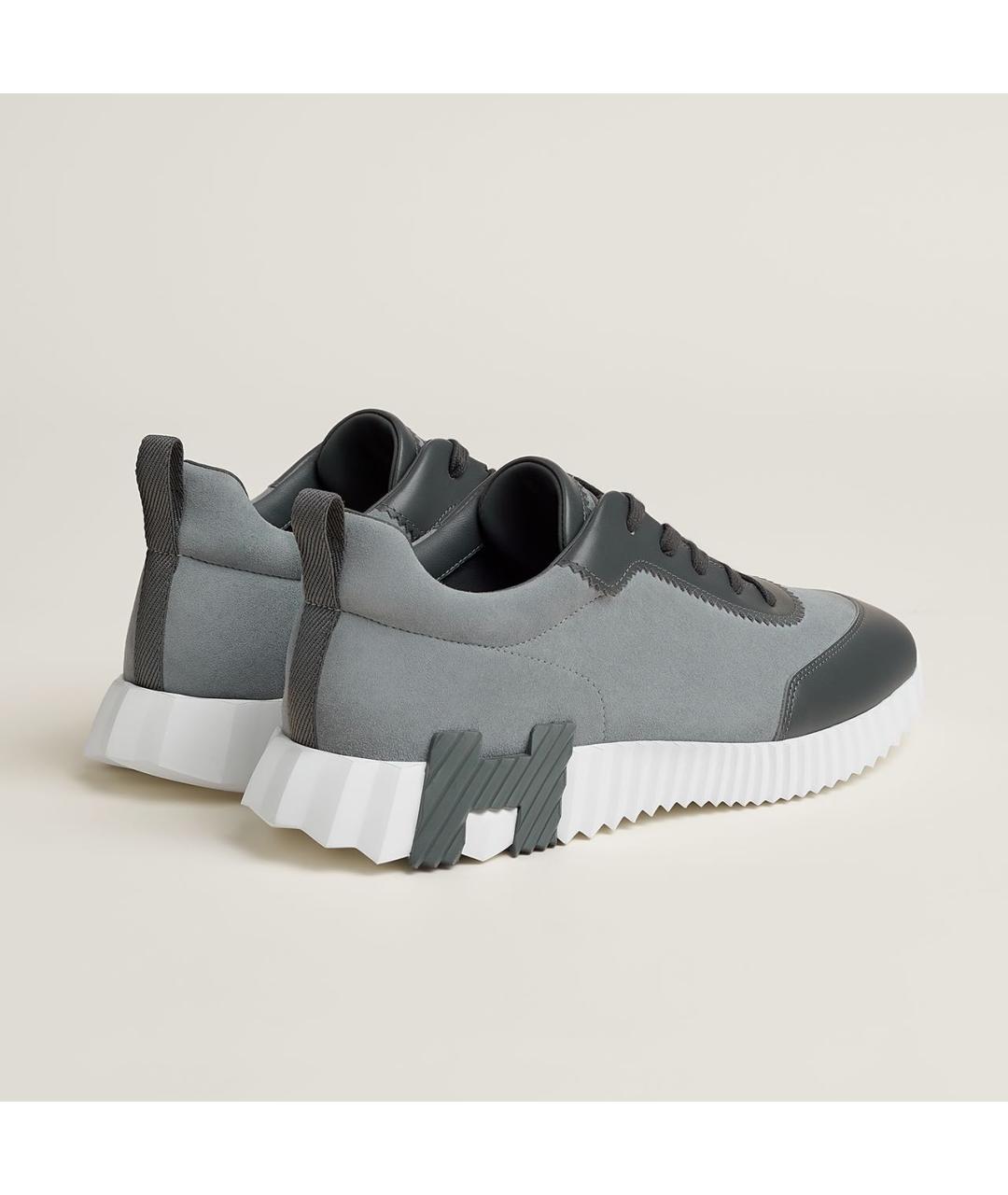 HERMES Серые замшевые низкие кроссовки / кеды, фото 3