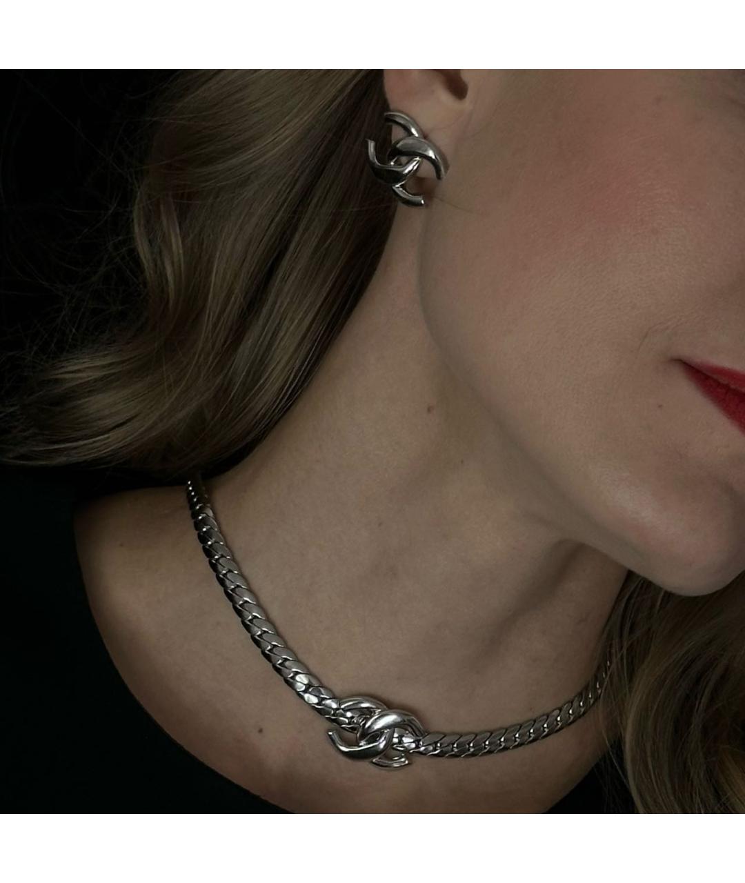 CHANEL Серебряные металлические серьги, фото 3