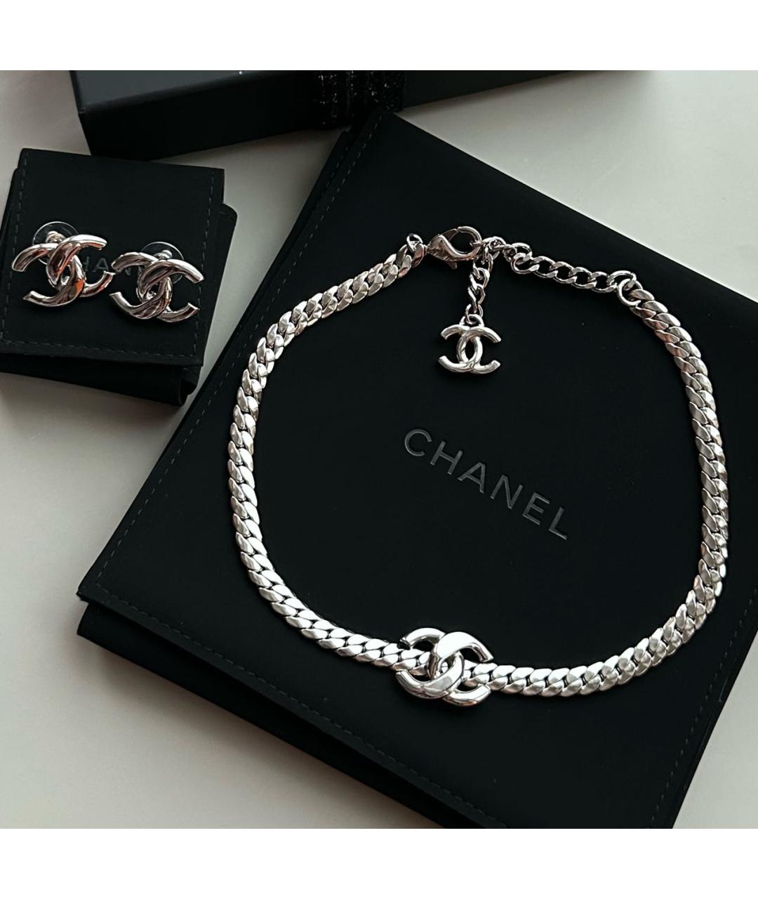CHANEL Серебряные металлические серьги, фото 4