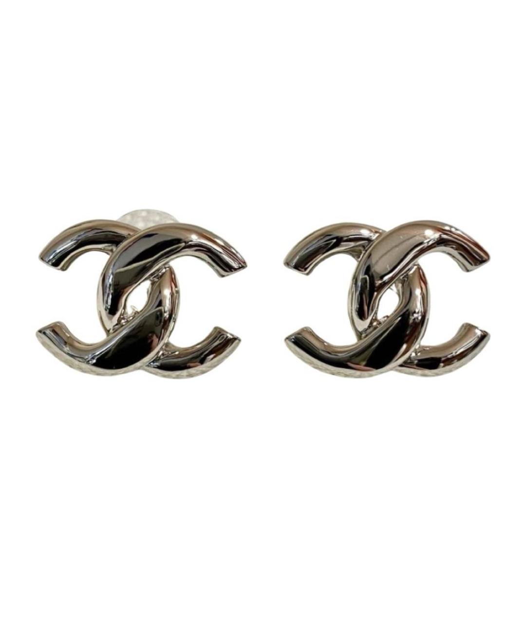 CHANEL Серебряные металлические серьги, фото 1